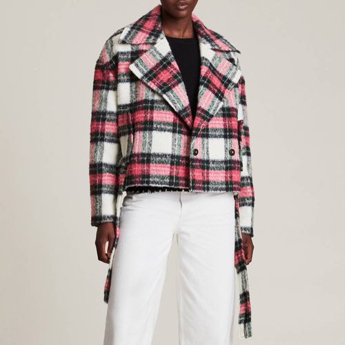 Pink Check Morley Wool Blend Jacket - AllSaints - Modalova