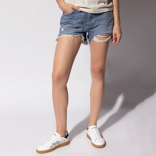 AllSaints Alfie Distressed Denim Shorts In Light Wash