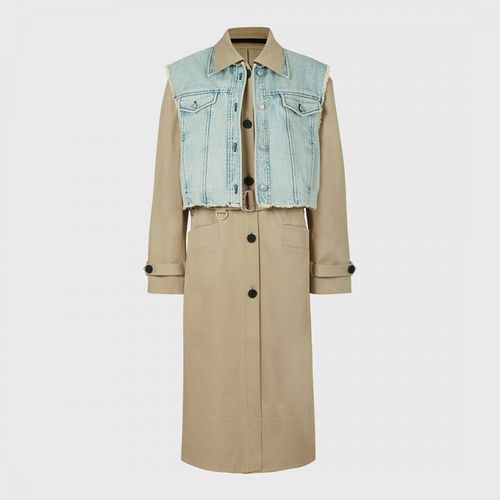 Beige/Blue Zadie Trench Coat - AllSaints - Modalova