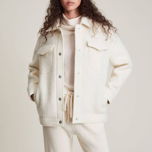 White Faye Wool Blend Jacket - AllSaints - Modalova