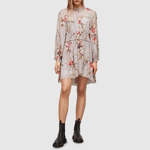 Pink/Grey High Neck Mini Dress - AllSaints - Modalova