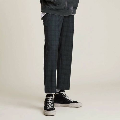 Grey Bout Check Wool Blend Trousers - AllSaints - Modalova