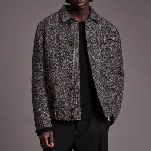 Charcoal Bartley Tweed Wool Blend Jacket - AllSaints - Modalova