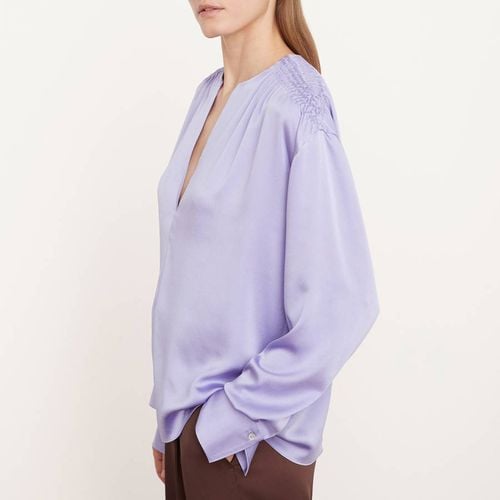 Purple Smocked Blouse - Vince - Modalova