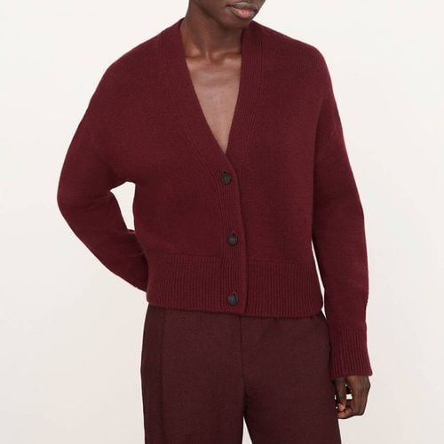 Burgundy Wool Blend Boxy Cardigan - Vince - Modalova