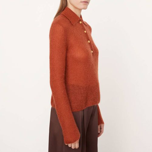 Orange Brushed Polo Sweatshirt - Vince - Modalova