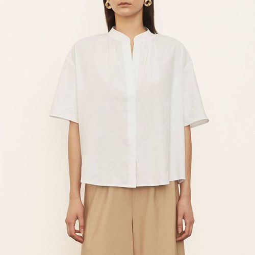 White Button Up Linen Blend Shirt - Vince - Modalova