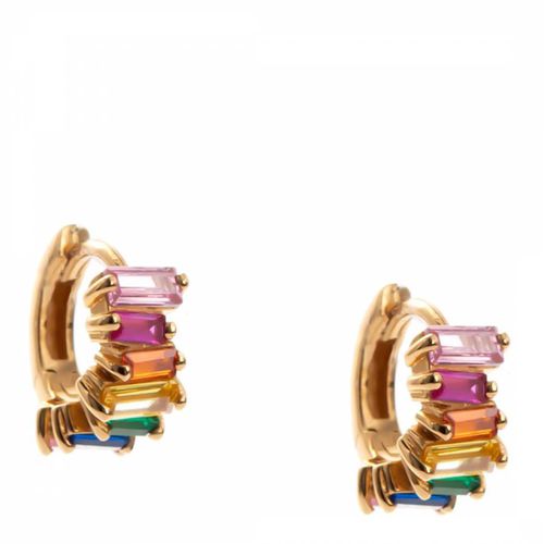 Gold Multicoloured Huggie Earrings - Augusta & George - Modalova