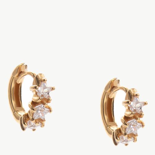 Huggie Earrings With Crystal Star Detailing - Augusta & George - Modalova