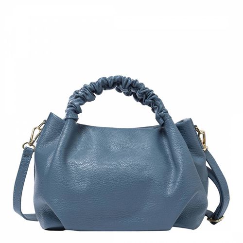 Blue Italian Leather Shoulder Bag - Massimo Castelli - Modalova