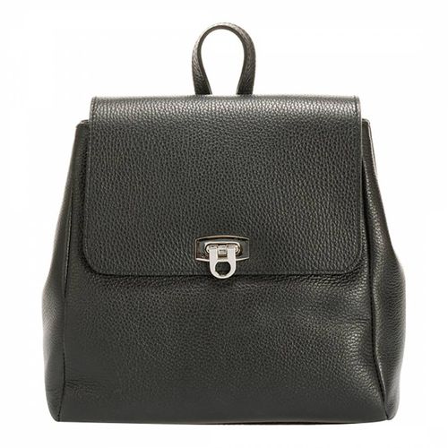 Black Italian Leather Backpack - Massimo Castelli - Modalova