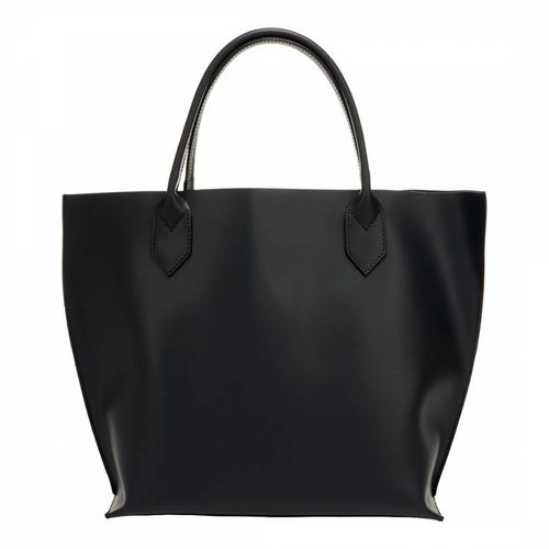 Dark Blue Italian Leather Top Handle Bag - Massimo Castelli - Modalova