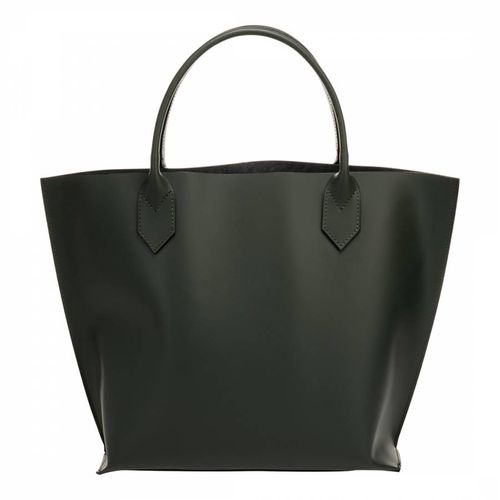 Dark Italian Leather Top Handle Bag - Massimo Castelli - Modalova