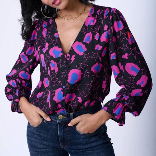 Black/Pink Leopard Print Blouse - Scamp & Dude - Modalova