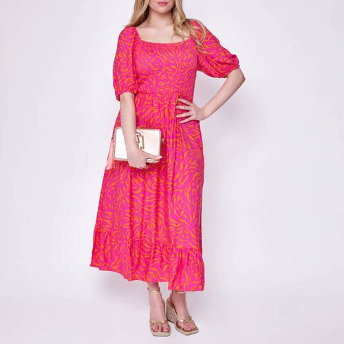 Pink Zebra Print Square Neck Midi Dress - Scamp & Dude - Modalova