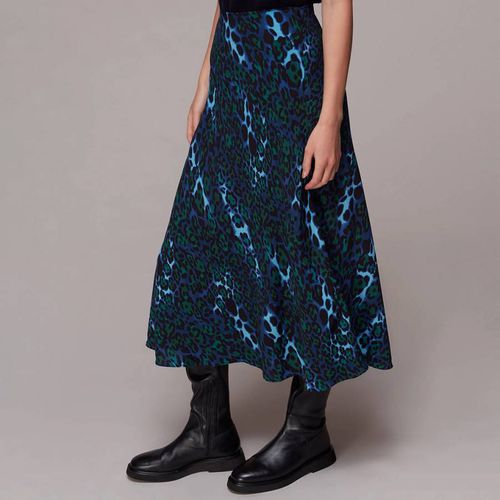 Blue Night Cat Bias Cut Skirt - WHISTLES - Modalova