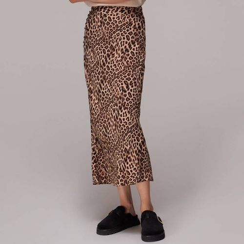 Brown Jungle Cheetah Button Skirt - WHISTLES - Modalova