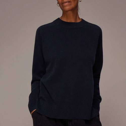 Navy Crew Neck Cashmere Jumper - WHISTLES - Modalova