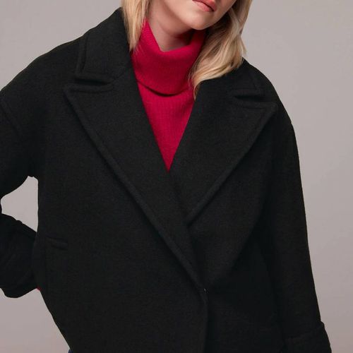 Relaxed Cropped Wool Blend Coat - WHISTLES - Modalova