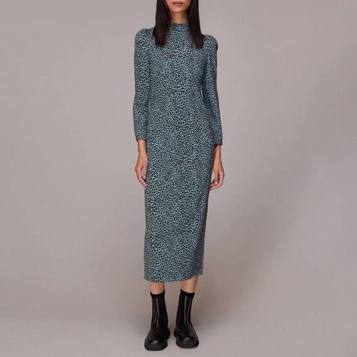 Blue Contrast Leopard Jersey Dress - WHISTLES - Modalova