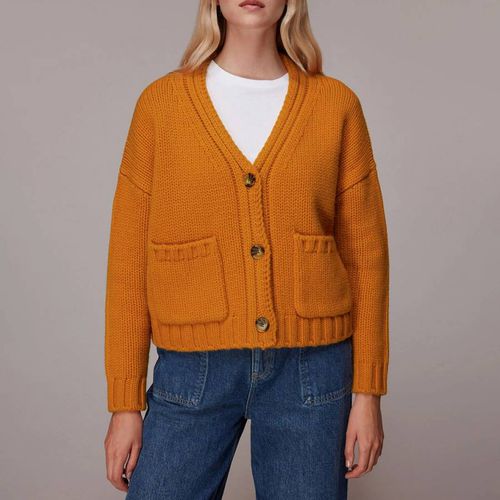 Orange Chunky Wool Cardigan - WHISTLES - Modalova