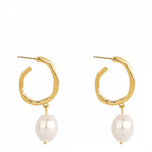 K Gold Pearl Drop Earrings - Chloe Collection by Liv Oliver - Modalova