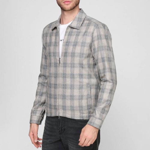 Grey/Multi Wool Check Overshirt - Hackett London - Modalova