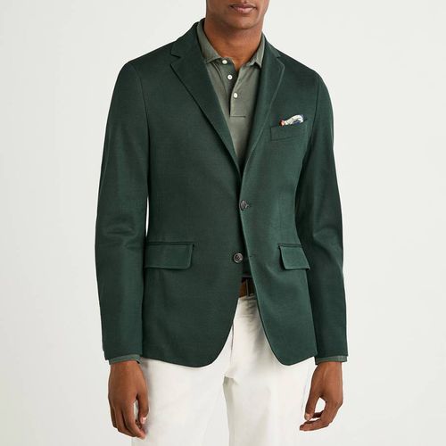 Green Texture Knit Cotton Jacket - Hackett London - Modalova
