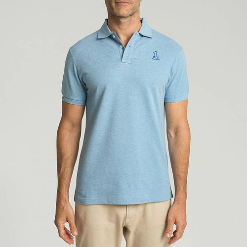Blue Number Cotton Polo Shirt - Hackett London - Modalova