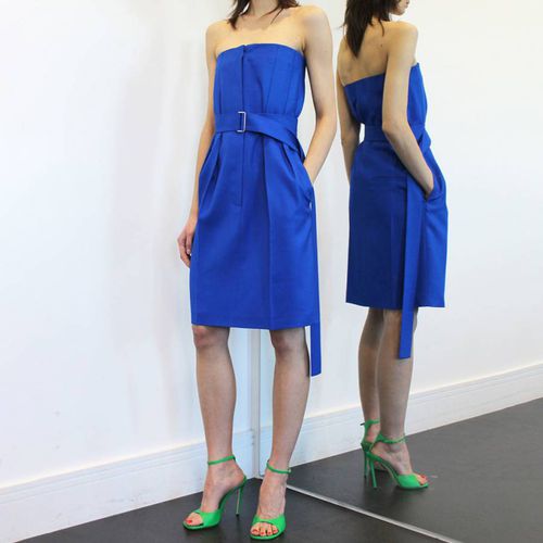 Blue Strapless Mini Dress - Victoria Beckham - Modalova