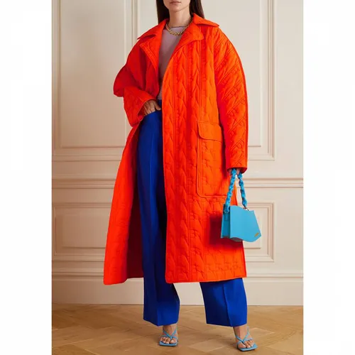 Orange Side Split Cocoon Coat - Victoria Beckham - Modalova