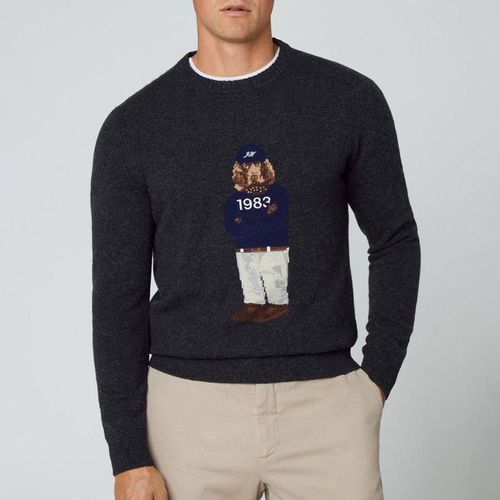 Dark Grey Wool Graphic Jumper - Hackett London - Modalova