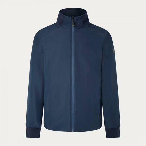 Navy Quilted Cotton Zip Jacket - Hackett London - Modalova