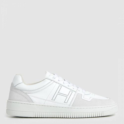 White Leather Low Top Trainers - Hackett London - Modalova