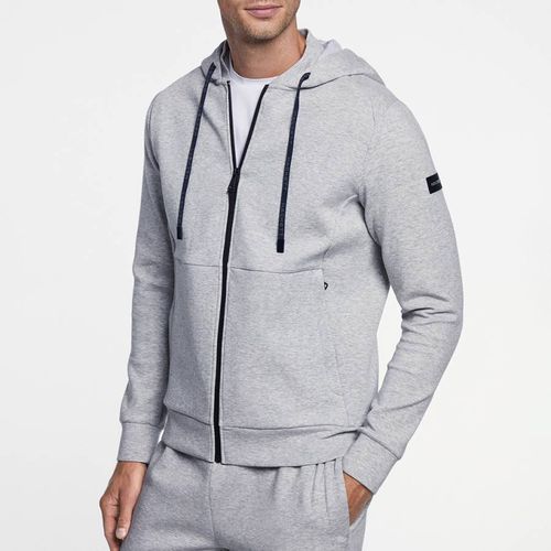 Grey Cotton Zip Hoodie - Hackett London - Modalova