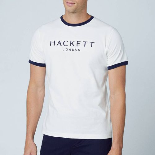 Black Crew Neck Cotton T-Shirt - Hackett London - Modalova