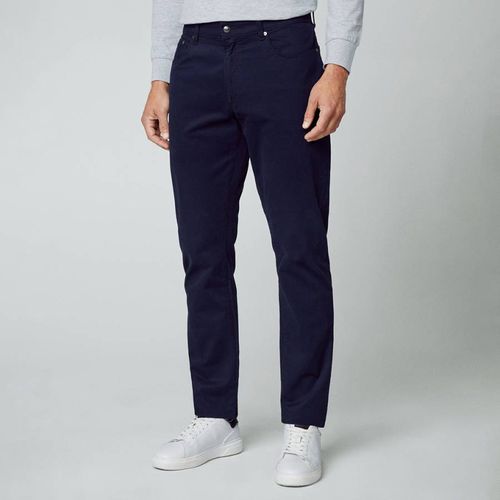 Navy Cotton 5 Pocket Slim Trousers - Hackett London - Modalova
