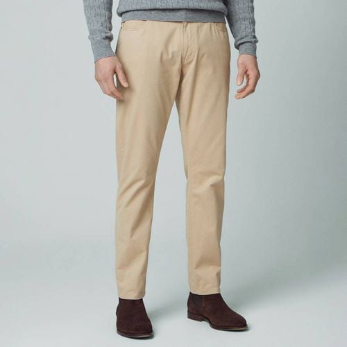 Sand Cotton 5 Pocket Slim Trousers - Hackett London - Modalova