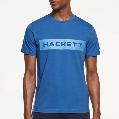 Crew Neck Branded Cotton T-Shirt - Hackett London - Modalova