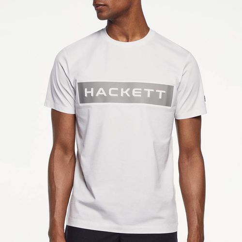 Crew Neck Branded Cotton T-Shirt - Hackett London - Modalova