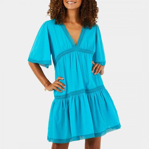 Blue Cotton V Neck Mini Dress - Vilebrequin - Modalova
