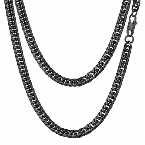 Black Plated Curb Chain Necklace - Stephen Oliver - Modalova