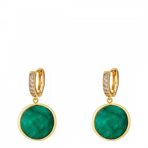 K Emerald Embelished Earrings - Liv Oliver - Modalova