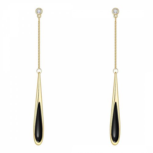 K Black Tear Drop Long Earrings - Chloe Collection by Liv Oliver - Modalova