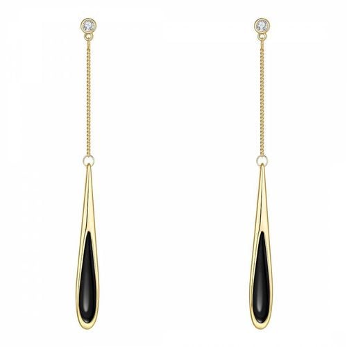 K Black Tear Drop Long Earrings - Chloe Collection by Liv Oliver - Modalova