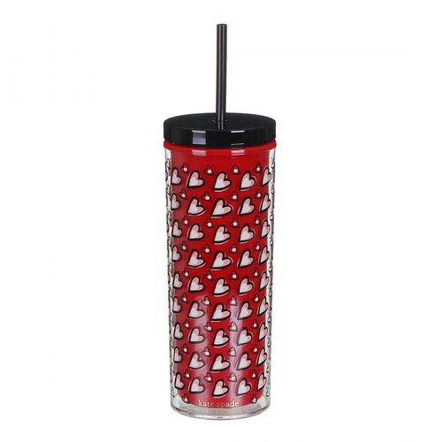 Tumbler with Straw Hearts - Kate Spade - Modalova