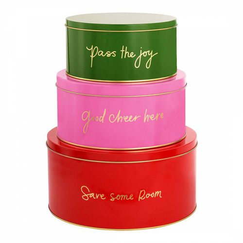 Cookie Tin Set of 3 Colorblock Red/Pink/Green - Kate Spade - Modalova