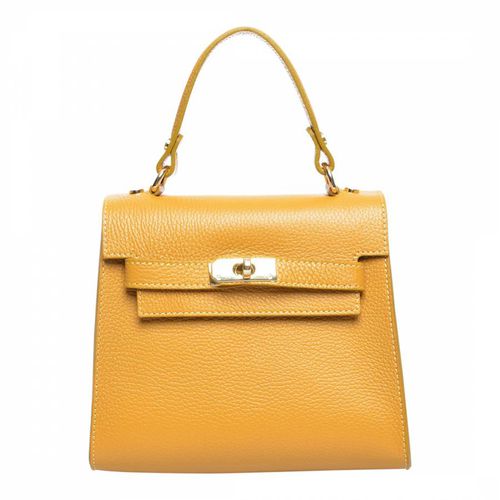 Yellow Leather Top Handle Bag - Anna Luchini - Modalova