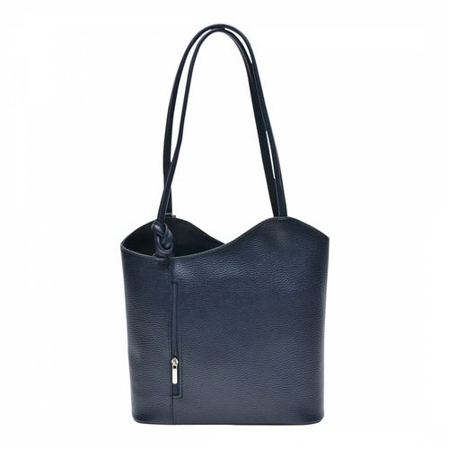 Blue Leather Top Handle Bag - Anna Luchini - Modalova