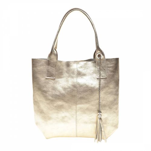 Gold Leather Tote Bag - Roberta M - Modalova